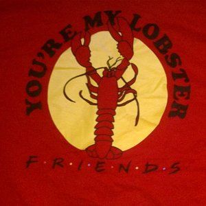 Red FRIENDS cropped tee   (your my lobster)